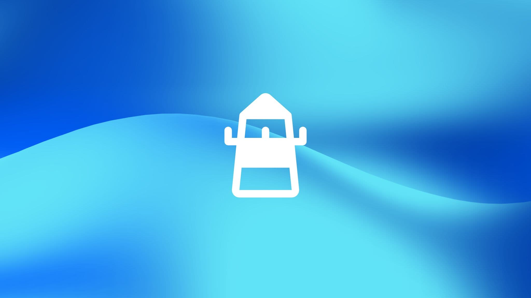 Leuchtturm-Icon auf blauem Farbverlauf als Symbol für das Tool Lighthouse